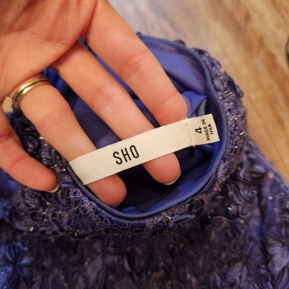 Tadashi Shoji Sho Sequin Floral Fit & Flare Dress with Cutout - Picture 6 of 12